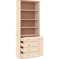 vidaXL Bibliothèque avec tiroirs ALTA 77x35x186,5cm bois massif de pin 353953
