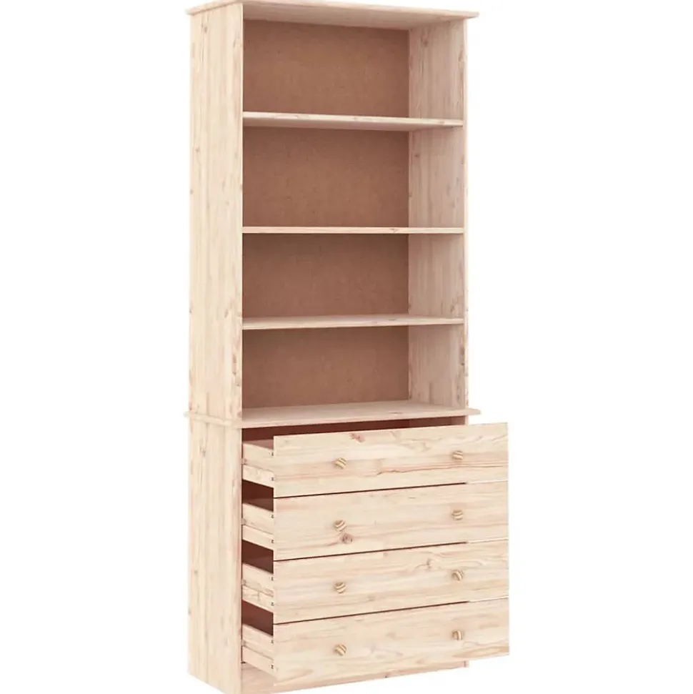 vidaXL Bibliothèque avec tiroirs ALTA 77x35x186,5cm bois massif de pin 353953