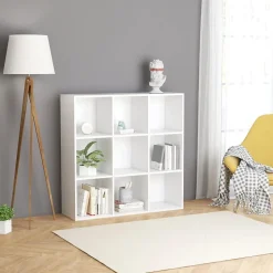 vidaXL Bibliothèque Blanc 98x30x98 cm Aggloméré