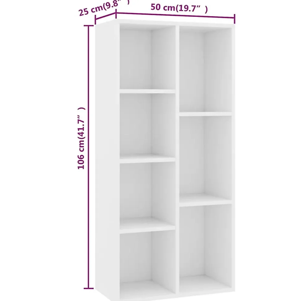 VidaXL Bibliothèque Blanc 50x25x106 cm Aggloméré