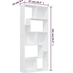 VidaXL Bibliothèque Blanc 67x24x161 cm Aggloméré