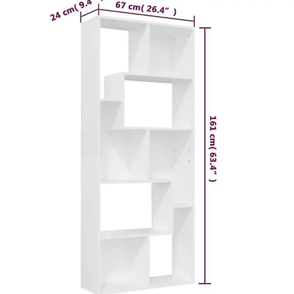VidaXL Bibliothèque Blanc 67x24x161 cm Aggloméré