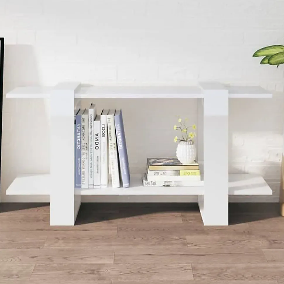 VidaXL Bibliothèque Blanc brillant 100x30x51 cm Bois d'ingénierie