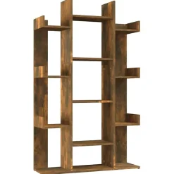 vidaXL Bibliothèque Chêne fumé 86x25,5x140 cm Bois d'ingénierie 816002
