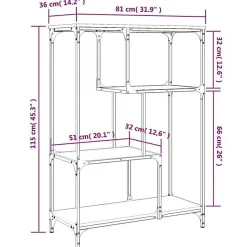 VidaXL Bibliothèque chêne sonoma 81x36x115 cm bois ingénierie et acier 835406