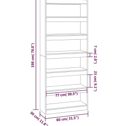 VidaXL Bibliothèque de séparation Gris béton 80x30x198 cm Aggloméré