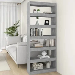VidaXL Bibliothèque de séparation Gris béton 80x30x198 cm Aggloméré