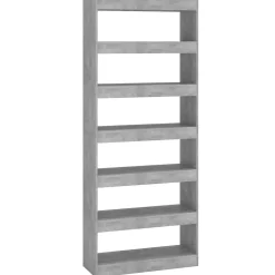 VidaXL Bibliothèque de séparation Gris béton 80x30x198 cm Aggloméré