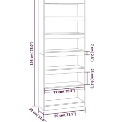 VidaXL Bibliothèque de séparation Gris béton 80x30x198 cm Aggloméré