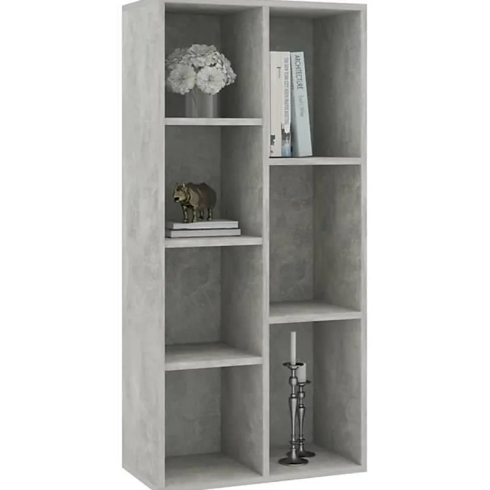 VidaXL Bibliothèque Gris béton 50x25x106 cm Aggloméré