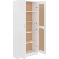 vidaXL Bibliothèque, Meuble de Rangement avec Compartiment, Armoire à Livres Salon Salle de Séjour Intérieur, Blanc Bois 802732