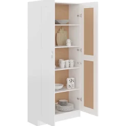 vidaXL Bibliothèque, Meuble de Rangement avec Compartiment, Armoire à Livres Salon Salle de Séjour Intérieur, Blanc Bois 802732
