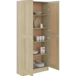 vidaXL Bibliothèque, Meuble de Rangement avec Compartiment, Armoire à Livres Salon Salle de Séjour Intérieur, Chêne Sonoma 802735