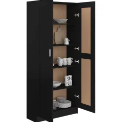 vidaXL Bibliothèque, Meuble de Rangement avec Compartiment, Armoire à Livres Salon Salle de Séjour Intérieur, Noir Bois 802733