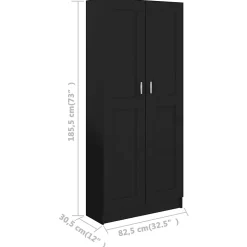 vidaXL Bibliothèque, Meuble de Rangement avec Compartiment, Armoire à Livres Salon Salle de Séjour Intérieur, Noir Bois 802733