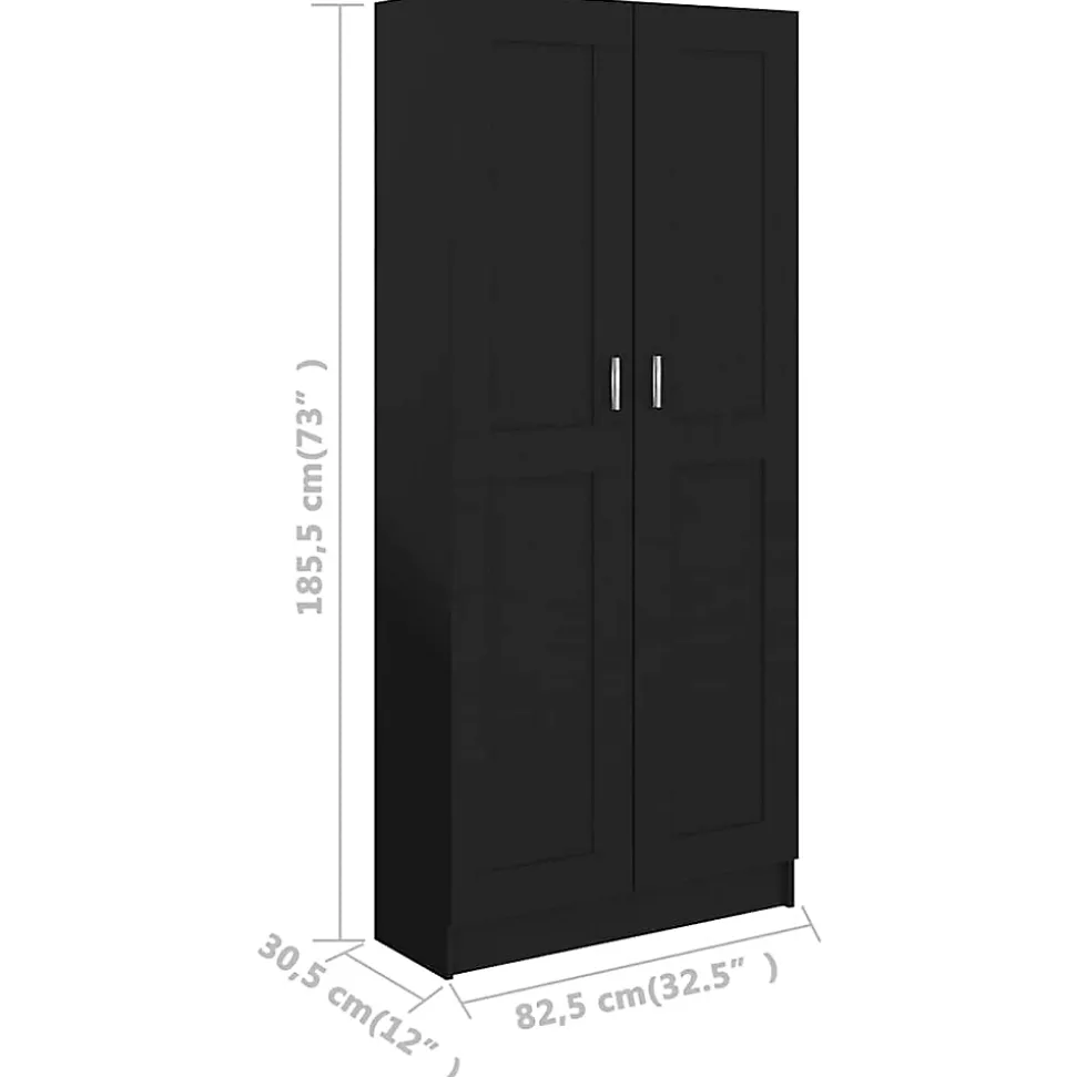vidaXL Bibliothèque, Meuble de Rangement avec Compartiment, Armoire à Livres Salon Salle de Séjour Intérieur, Noir Bois 802733
