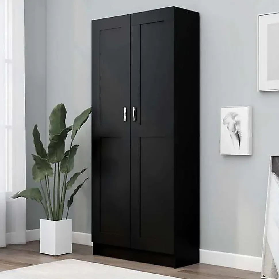 vidaXL Bibliothèque, Meuble de Rangement avec Compartiment, Armoire à Livres Salon Salle de Séjour Intérieur, Noir Bois 802733