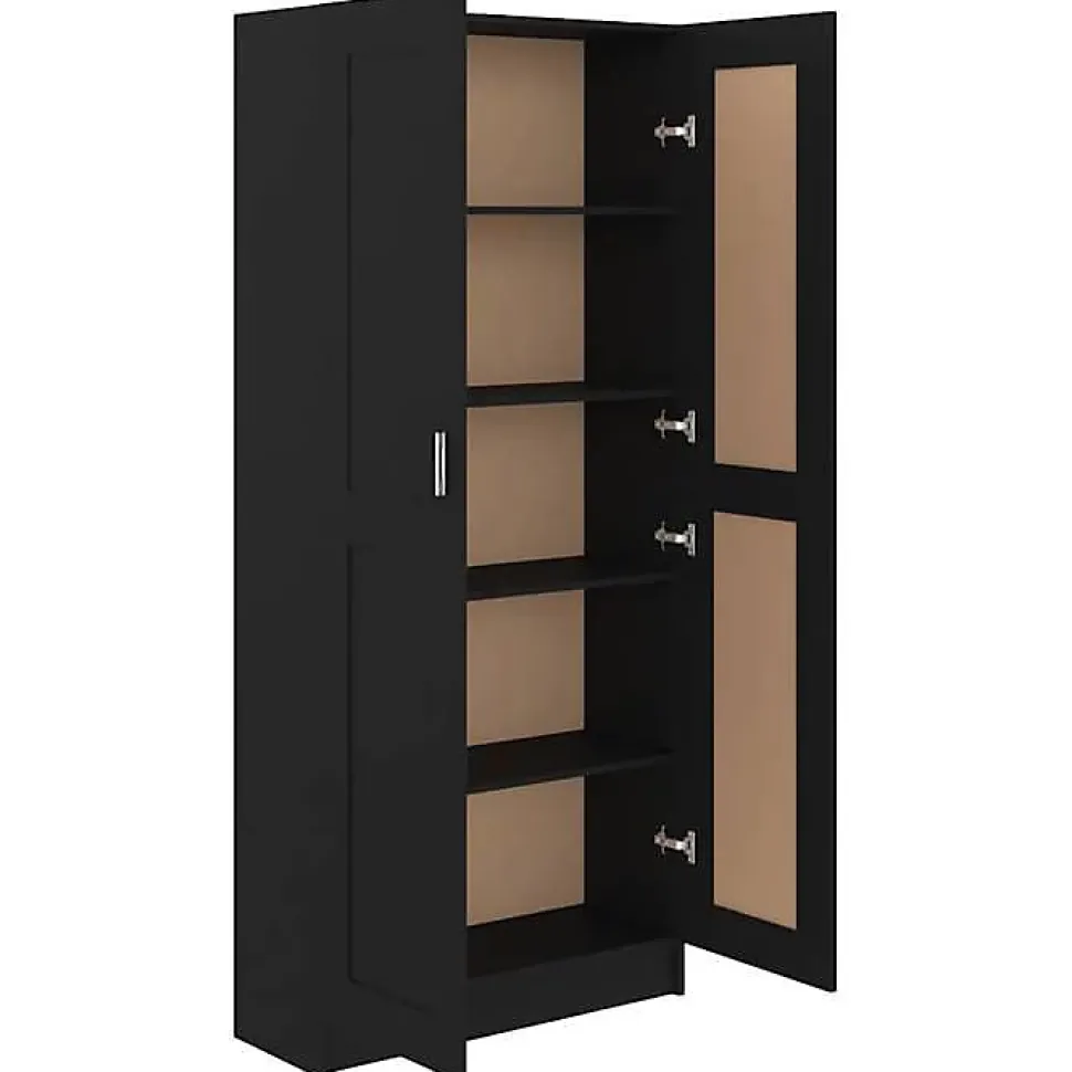 vidaXL Bibliothèque, Meuble de Rangement avec Compartiment, Armoire à Livres Salon Salle de Séjour Intérieur, Noir Bois 802733