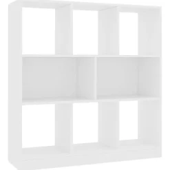 vidaXL Bibliothèque, Meuble de Rangement avec Compartiment, Armoire à Livres Salon Salle de Séjour Intérieur, Moderne, Blanc 80017