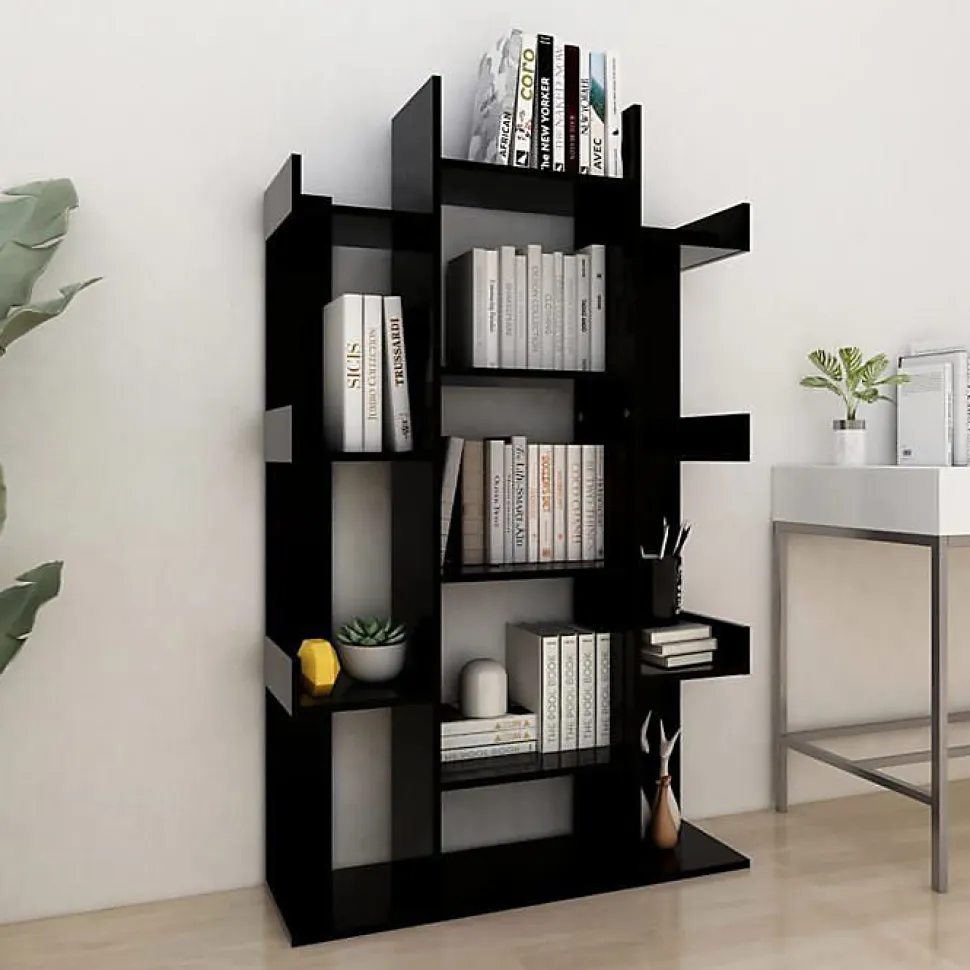 VidaXL Bibliothèque Noir 86x25,5x140 cm Aggloméré