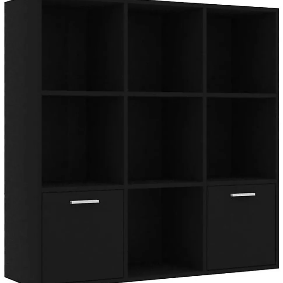vidaXL Bibliothèque Noir 98x30x98 cm Aggloméré