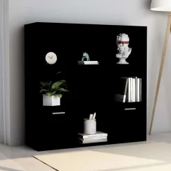 vidaXL Bibliothèque Noir 98x30x98 cm Aggloméré