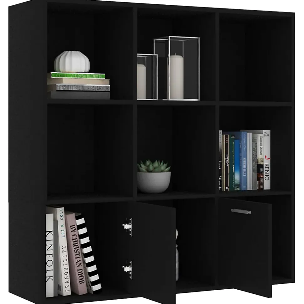 vidaXL Bibliothèque Noir 98x30x98 cm Aggloméré