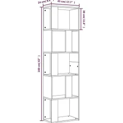 VidaXL Bibliothèque Sonoma gris 45x24x160 cm Bois d'ingénierie 826376