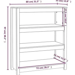 VidaXL Bibliothèque 80x35x97 cm Bois de pin massif 821679