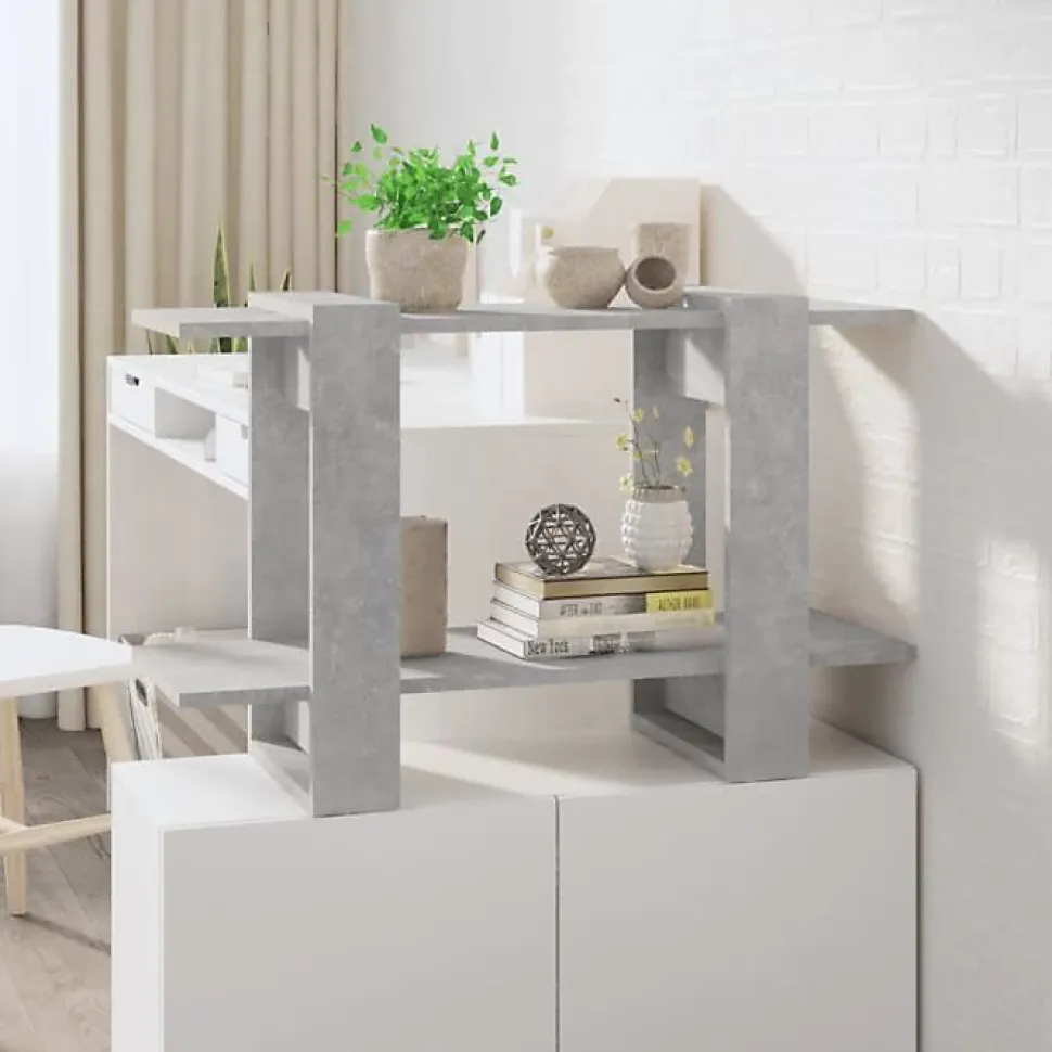 VidaXL Bibliothèque/Séparateur de pièce Gris béton 80x30x51 cm