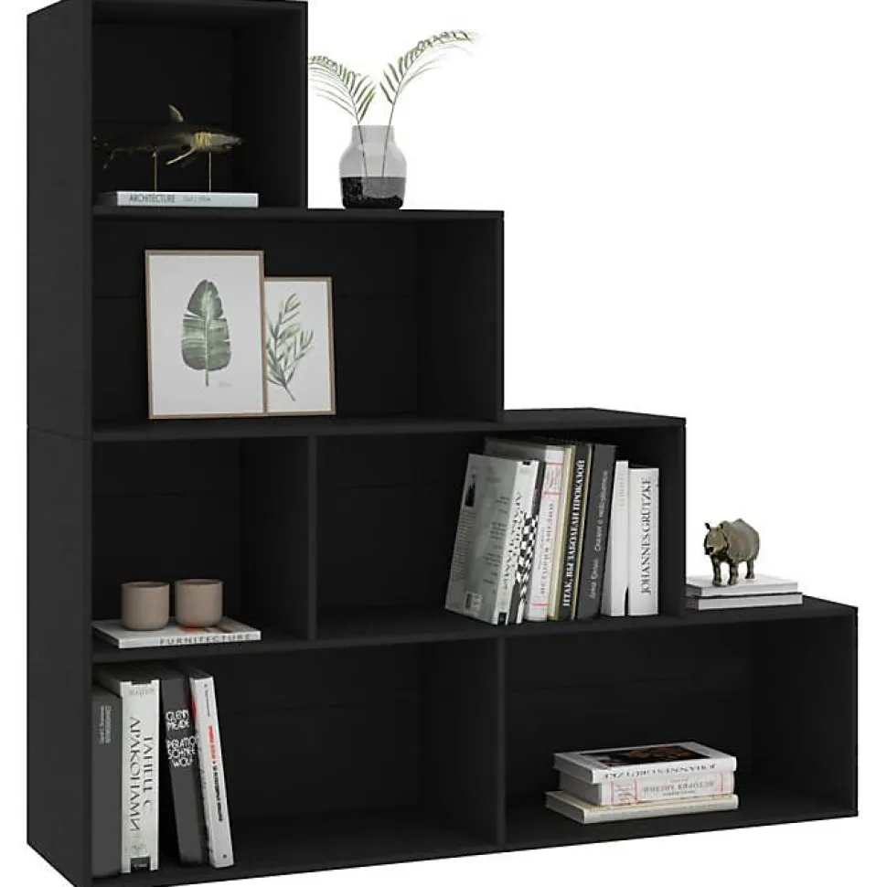 VidaXL Bibliothèque/Séparateur de pièce Noir 155x24x160 cm Aggloméré