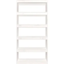 VidaXL Bibliothèque-Séparateur de pièce Blanc 80x30x167,4cm Pin solide