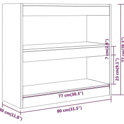 vidaXL Bibliothèque-Séparateur de pièce Chêne sonoma 80x30x72 cm