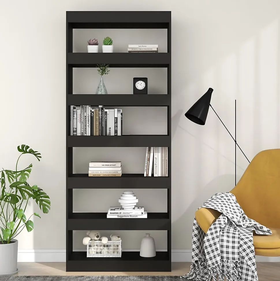 VidaXL Bibliothèque/Séparateur de pièce noir bois d'ingénierie 811728