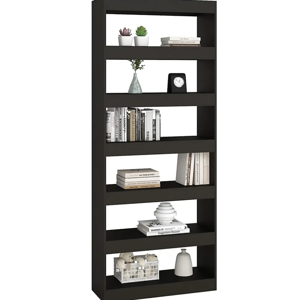 VidaXL Bibliothèque/Séparateur de pièce noir bois d'ingénierie 811728