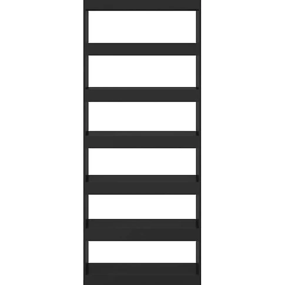VidaXL Bibliothèque/Séparateur de pièce noir bois d'ingénierie 811728