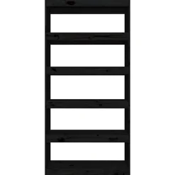 VidaXL Bibliothèque-Séparateur de pièce Noir 80x30x167,4 cm Pin solide