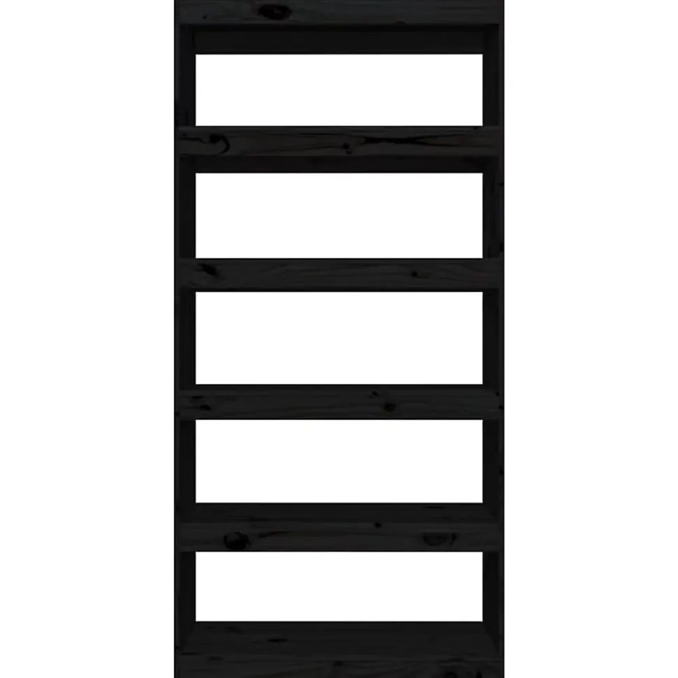 VidaXL Bibliothèque-Séparateur de pièce Noir 80x30x167,4 cm Pin solide