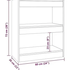 VidaXL Bibliothèque-Séparateur de pièce Sonoma gris 60x30x72 cm