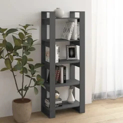 VidaXL Bibliothèque-Séparateur de pièce Gris 60x35x160 cm Bois massif 813891