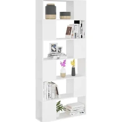 VidaXL Bibliothèque-Séparateur de pièce Blanc 80x24x186 cm Aggloméré