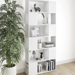 VidaXL Bibliothèque-Séparateur de pièce Blanc 80x24x186 cm Aggloméré