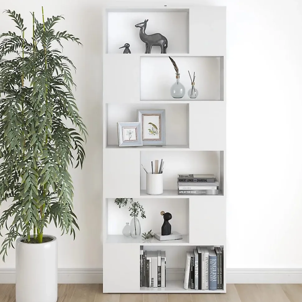 VidaXL Bibliothèque-Séparateur de pièce Blanc 80x24x186 cm Aggloméré