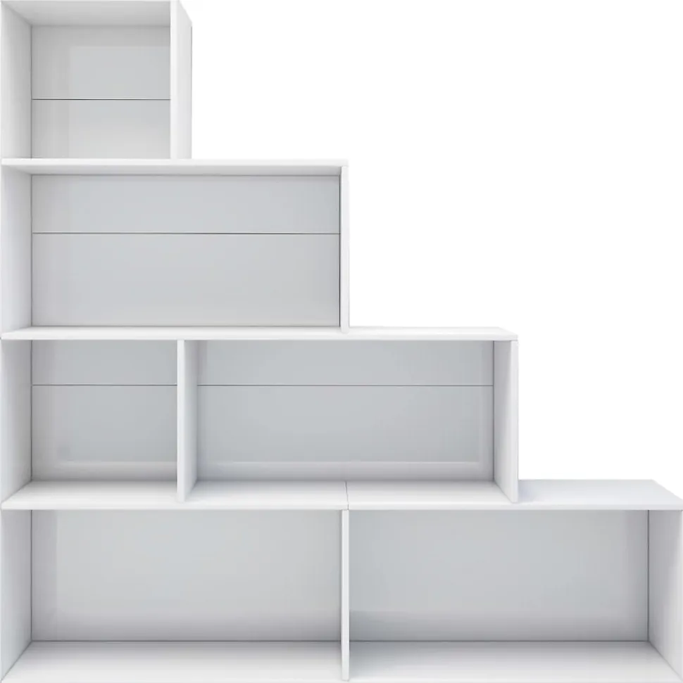 VidaXL Bibliothèque/Séparateur de pièce Blanc brillant 155x24x160 cm