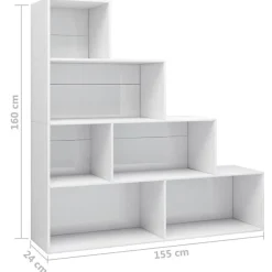 VidaXL Bibliothèque/Séparateur de pièce Blanc brillant 155x24x160 cm