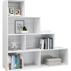 VidaXL Bibliothèque/Séparateur de pièce Blanc brillant 155x24x160 cm