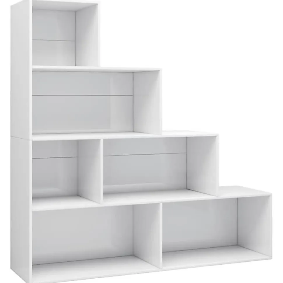 VidaXL Bibliothèque/Séparateur de pièce Blanc brillant 155x24x160 cm