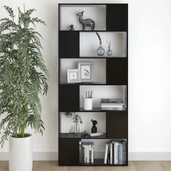 VidaXL Bibliothèque-Séparateur de pièce Noir 80x24x186 cm Aggloméré