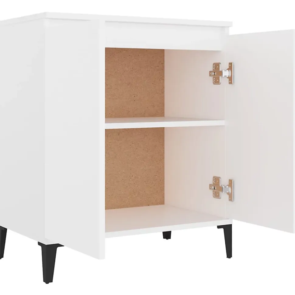 vidaXL Buffet, Armoire avec 2 Portes, Meuble de Rangement, Organisateur de Salle de Séjour Salon, Industriel, Blanc Bois 806076