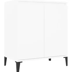 vidaXL Buffet, Armoire avec 2 Portes, Meuble de Rangement, Organisateur de Salle de Séjour Salon, Industriel, Blanc Bois 806076